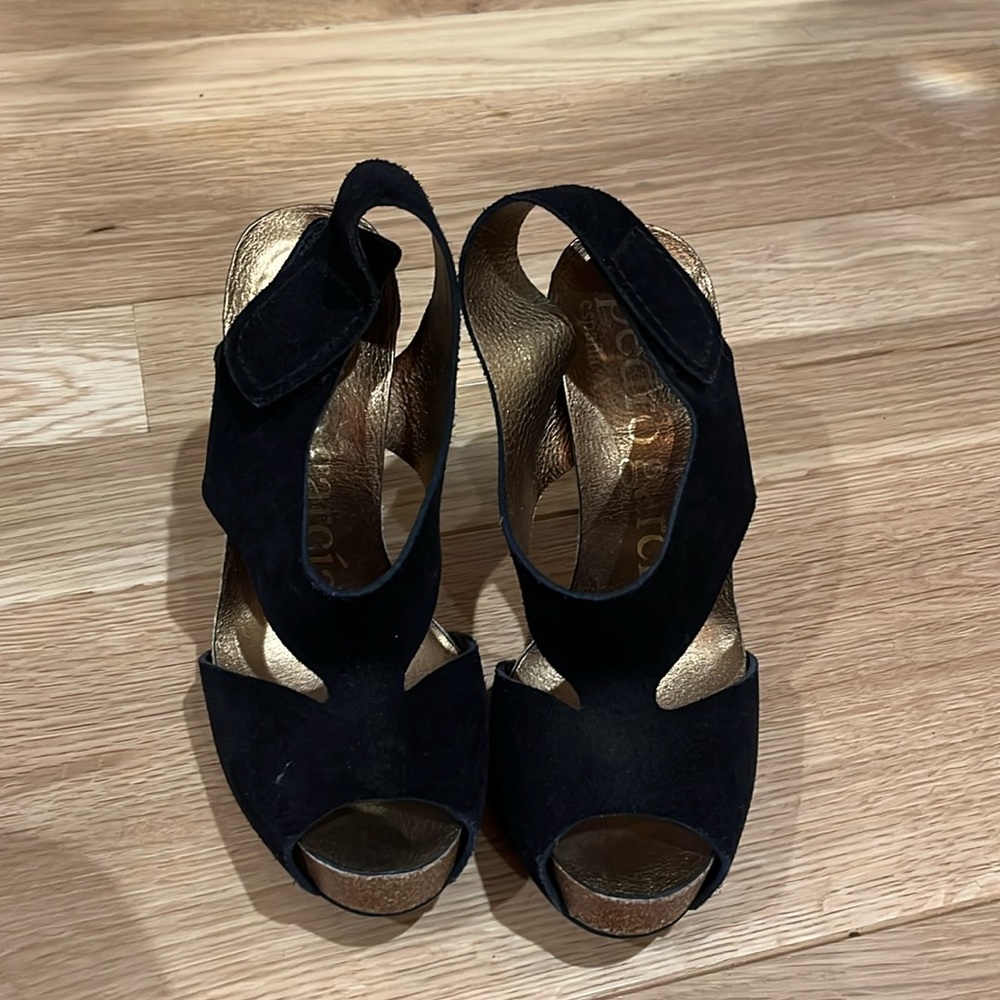 Pedro Garcia Black Suede Heels